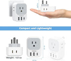 India Plug Adapter 2 Pack, TESSAN Type D Travel Adapter - Image 6
