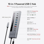 Powered USB C Hub, 10-in-1 USB 3.2 Data Hub - Image 2