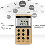 Retekess V112 AM FM Radio Portable, Mini Radio, Digital Tuning Rechargeable - Image 3