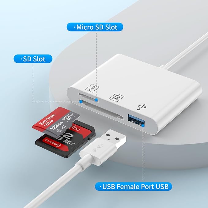 USB C SD Card Reader, 3 in 1 USB C Memory Card Reader - Image 2