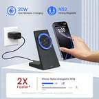 PUY for MagSafe Charger Stand, 20W Fast Magnetic Wireless Charging Station - Image 3