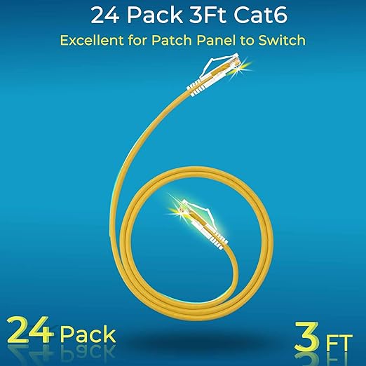 Rapink Patch Cables Cat6/ Cat6a 3ft Slim, Cat6a Ethernet Patch Cable 30G Support - Image 2