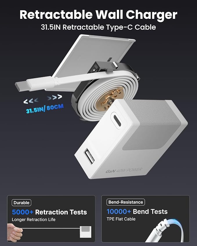 Gitryin 1 Type-C Retractable Wall Charger - Image 6