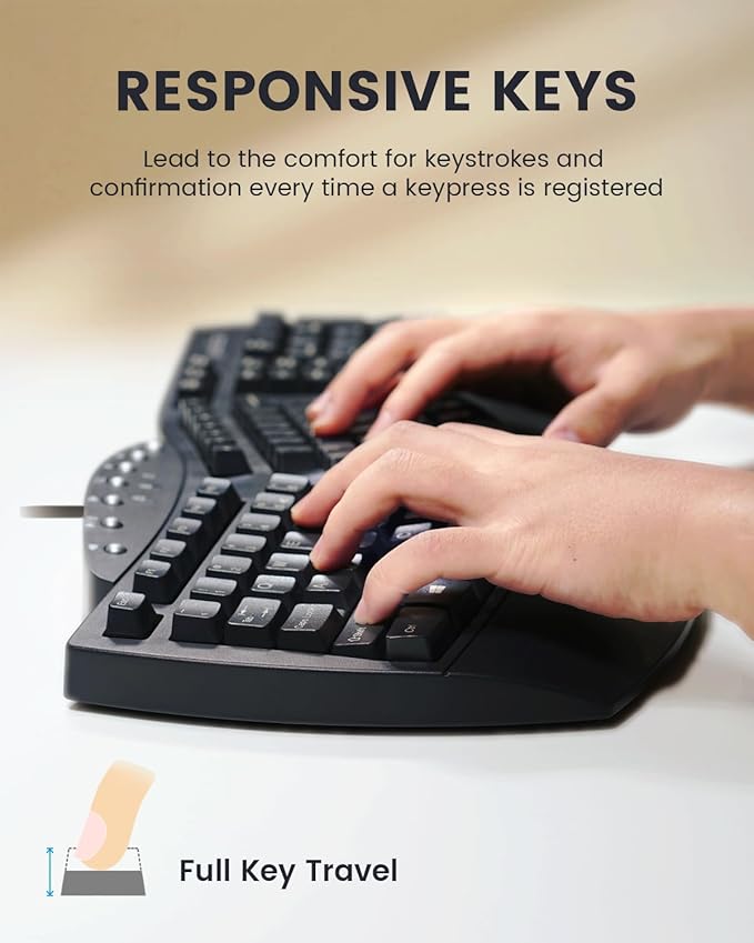 Perixx PERIBOARD-512B Wired Ergonomic Keyboard - Image 4