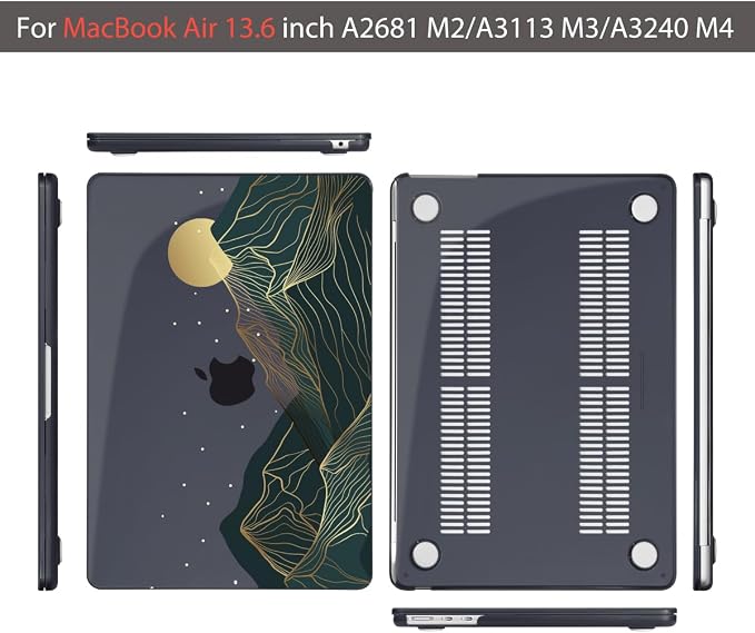 Teryeefi MacBook Air M2 Case 2022 Release A2681 Model, Glossy Plastic Hard - Image 6