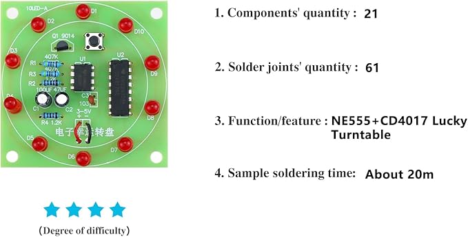 Soldering Practice Kit Electronic Lucky Wheel DIY Soldering Kit - Image 2