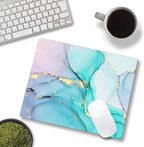 Mouse Pad, Cyan Blue Marble Mouse Pad, Washable Square Cloth Mousepad - Image 4