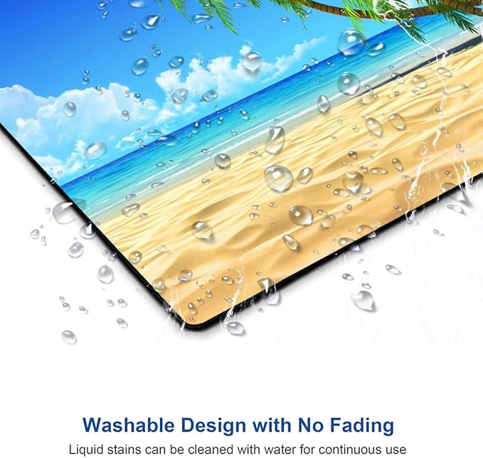 Beach Mouse Pad, Mouse Mat Square Waterproof Mouse Pad Non-Slip Rubber Base - Image 5