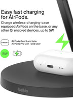 Belkin MagSafe-Compatible Charger, 3-in-1 Wireless Charging Station, - Image 5