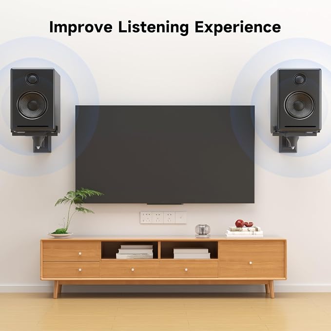 suptek Large Dual Side Clamping Bookshelf Speaker Wall Mounting Bracket - Image 4