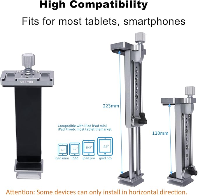 NICEYRIG Tablet Tripod Mount Aluminum Holder - Image 4