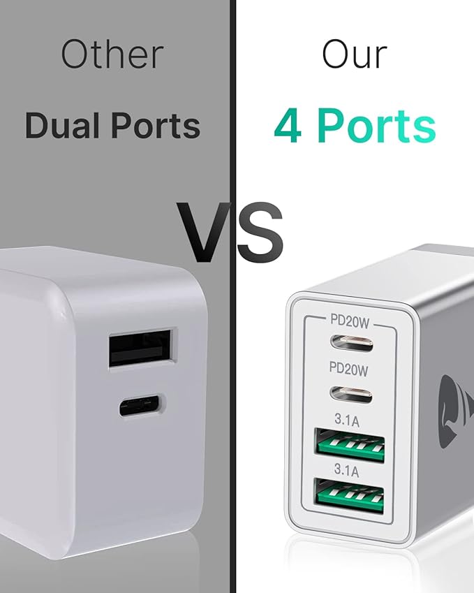 USB C Wall Charger, 40W Fast USB C Charger Block, 4-Port PD Power Adapter + QC - Image 7
