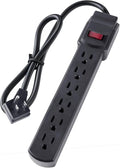 6-Outlet Surge Protector – 250 Joules, 2ft Cord, 1875W Max – Right Angle Plug by PowerEnvy