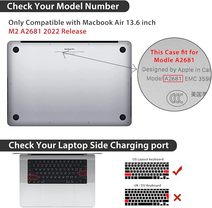 Compatible with MacBook Air 13 inch Case 2025 2024-2022 M4 A3240 M3 A3113 M2 - Image 2