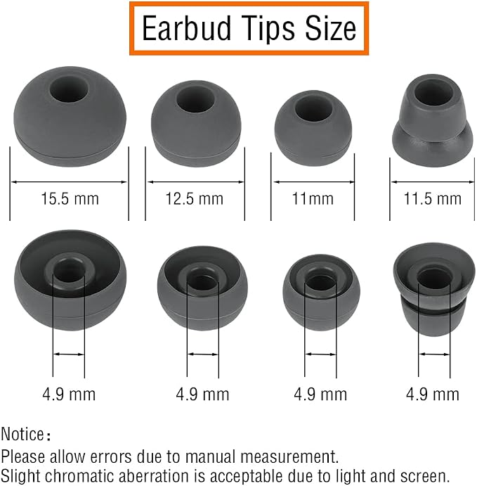 4 Pairs Silicone Ear Tips Earbuds Replacement Tips Earbuds Cap Eartips Tips - Image 2