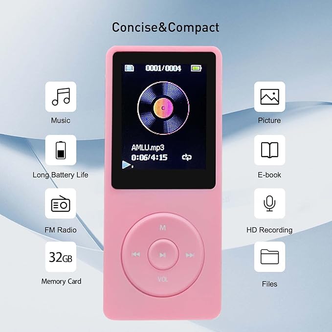 MP3 Player 32GB with Speaker Earphones Portable Music Player - Image 2
