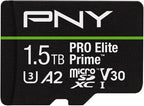 PNY 1.5TB PRO Elite Prime C10 U3 V30 A2 microSDXC Flash Memory Card – by PNY