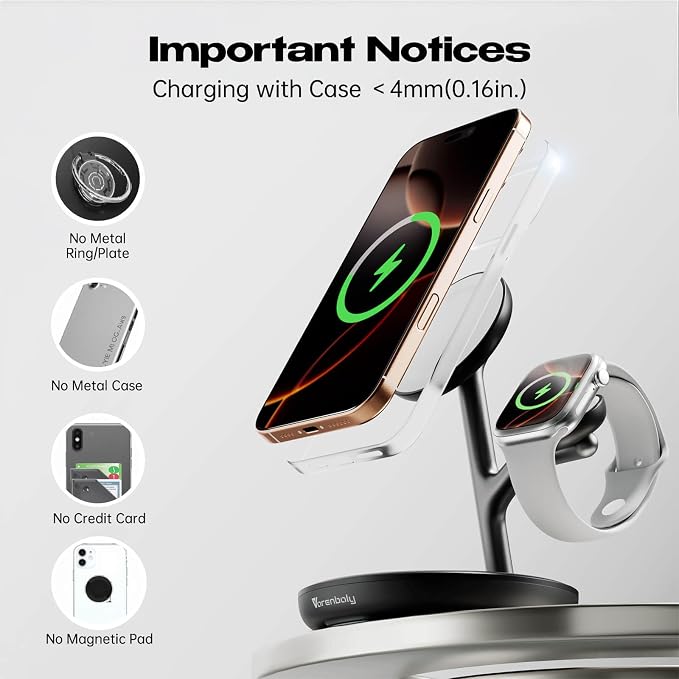 Magnetic Charger for iPhone Charging Station, Mag-Safe Phone Charger for iPhone - Image 3