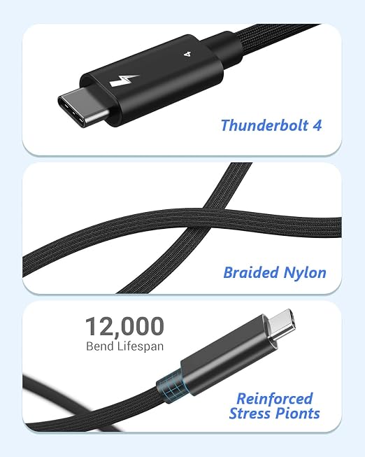 Thunderbolt 4 Cable, 240W Fast charging, 40Gbps Data Transfer, Supports 8K/4K - Image 5