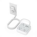 Cruise Essentials, TESSAN Flat Plug Travel Power Strip, Non Surge Protector by TESSAN
