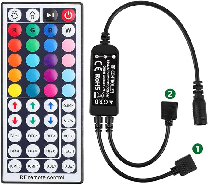 SUPERNIGHT RGB Light Strip Remote Controller, RF Remote of 2-in-1 4 Pin Dimming by SUPERNIGHT