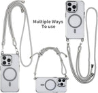 for iPhone 14 Pro Case with 62.99 inch Lanyard, Classic Clear&Gray Magnetic - Image 5