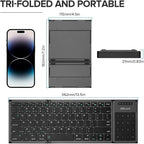 DeLUX Full Size Folding Keyboard 78 Keys, Wireless Bluetooth Keyboard - Image 7