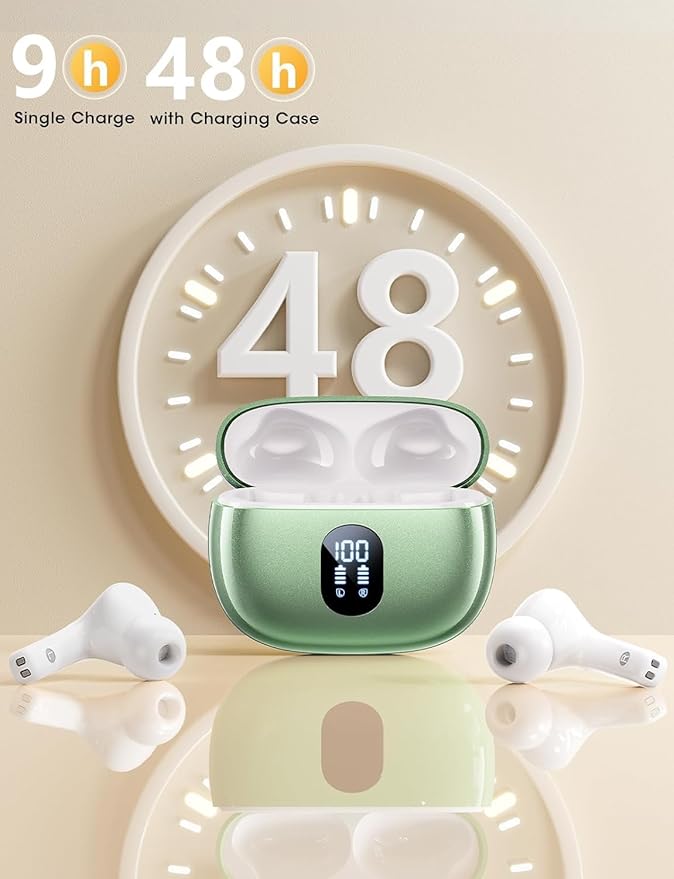 Wireless Earbuds Deep Bass Sound Ear Buds, LED Display Earphones - Image 3
