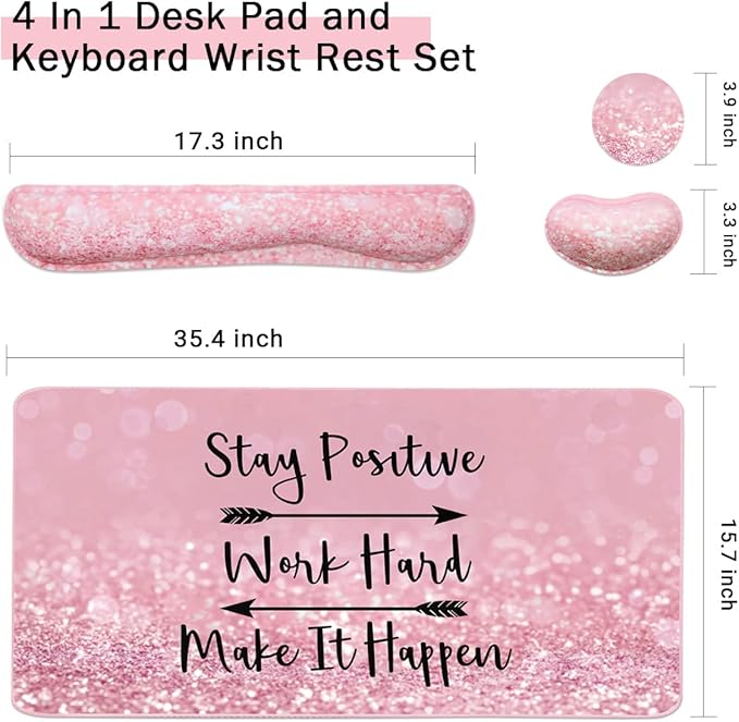 Large Mouse Pad and Keyboard Wrist Rest, Desk Pad - Image 3