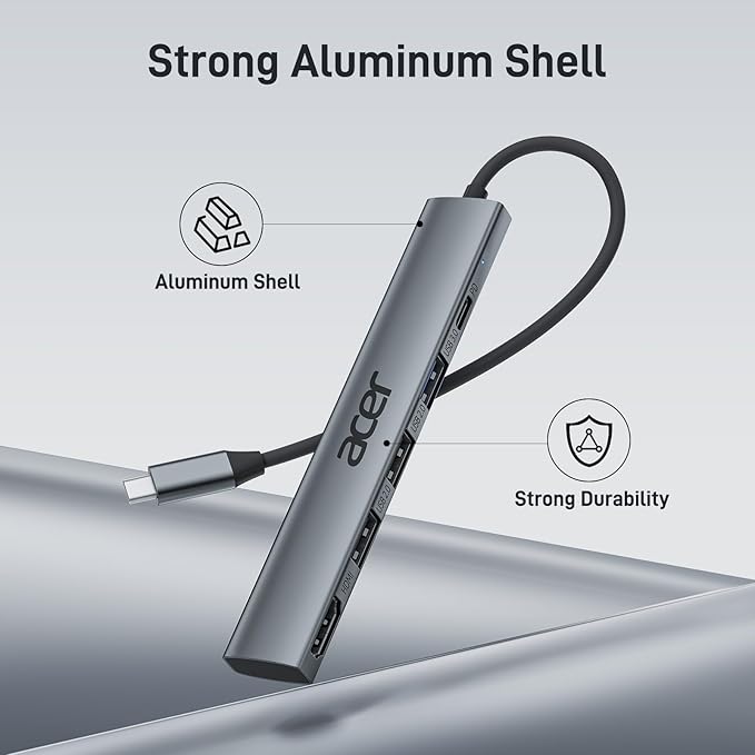 Acer 5 in 1 USB C Hub with 4K HDMI, 100W Power Delivery, 3 USB A Data Ports - Image 6