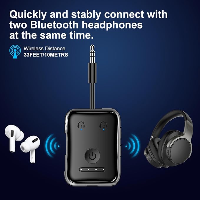 Premium Bluetooth 5.4 Transmitter, Airplane Wireless Adapter, Supports 2 - Image 8