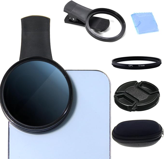 52MM Circular Polarizer Filter for Phone, Clip-on CPL Phone Camera Lens Filter by Unknown