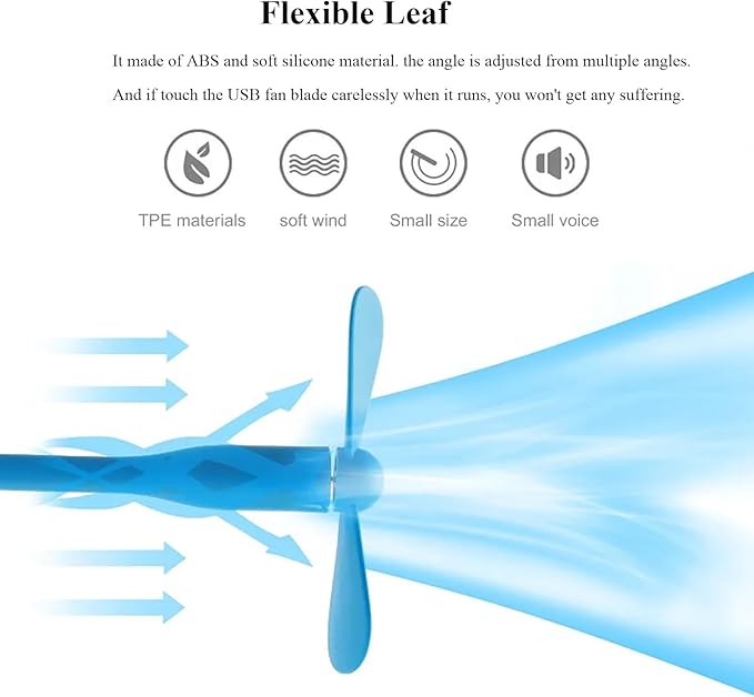 Mini USB Fan, Portable Pocket Fan USB-A Powered Little Cooler, Quiet Operation - Image 3