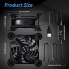 Quiet 80mm USB Fan, 5V USB Portable Cooling Fan - Image 3
