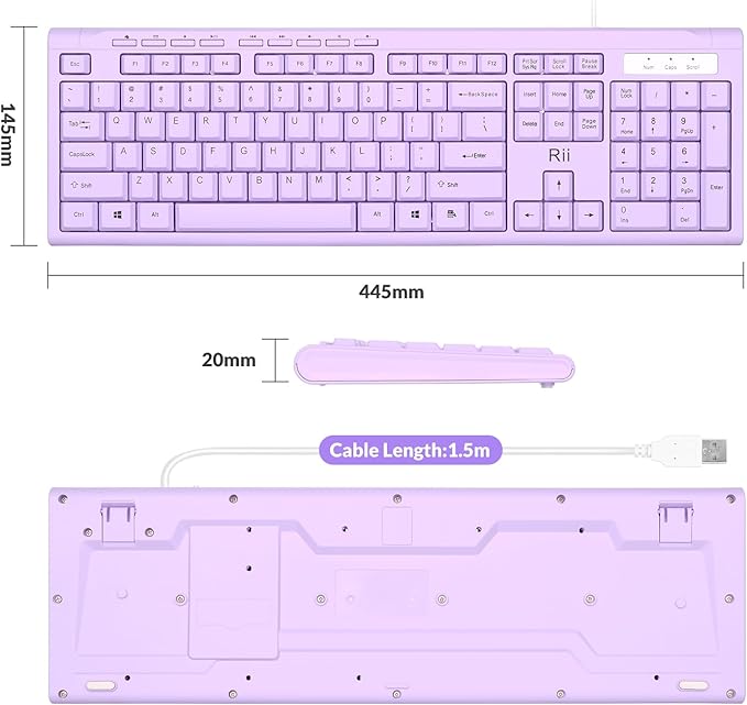 Rii RK907 Ultra-Slim Compact USB Wired Keyboard - Image 4