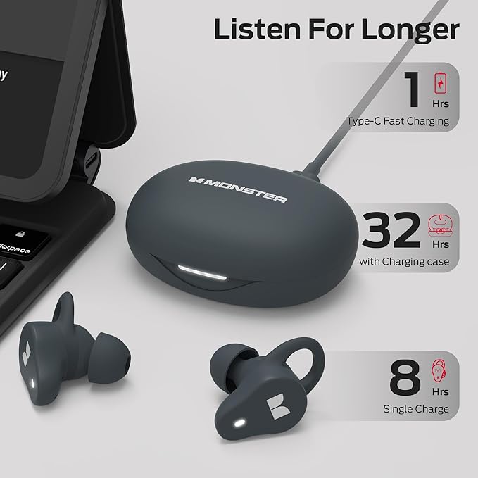 Monster N-Lite 210 Wireless Earbuds, Built-in Mic - Image 4