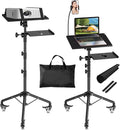 Projector Tripod Stand with Wheels, Portable Laptop Floor Support with Mouse by OUKMIC