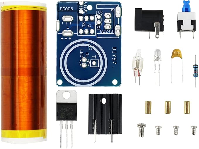 Soldering Practice Kit DIY Tesla Coil Wireless Transmission Lighting Function by Yidab