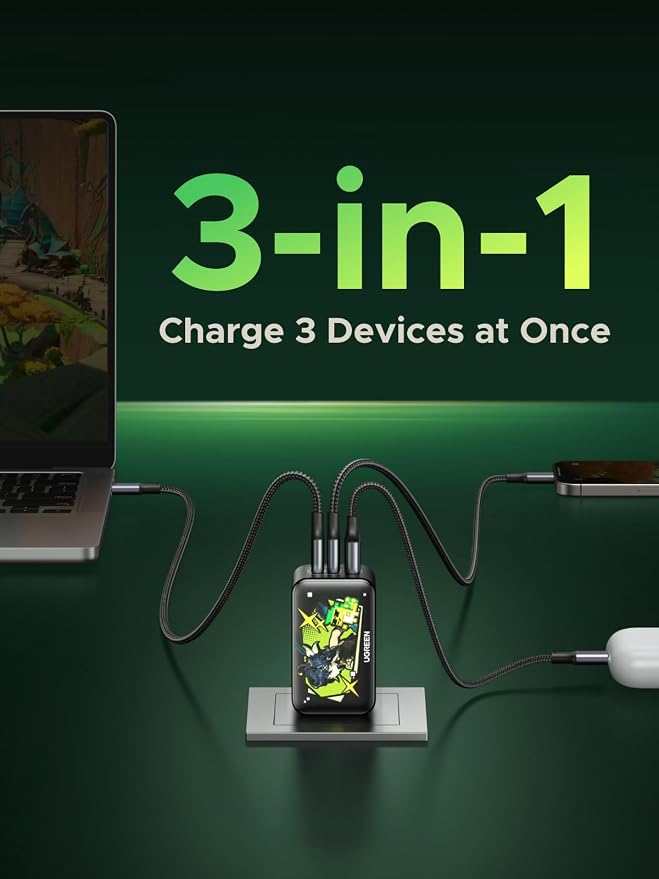 UGREEN 65W USB C Charger Block, Nexode 3-Port GaN Fast Type C Charger, Compact - Image 4