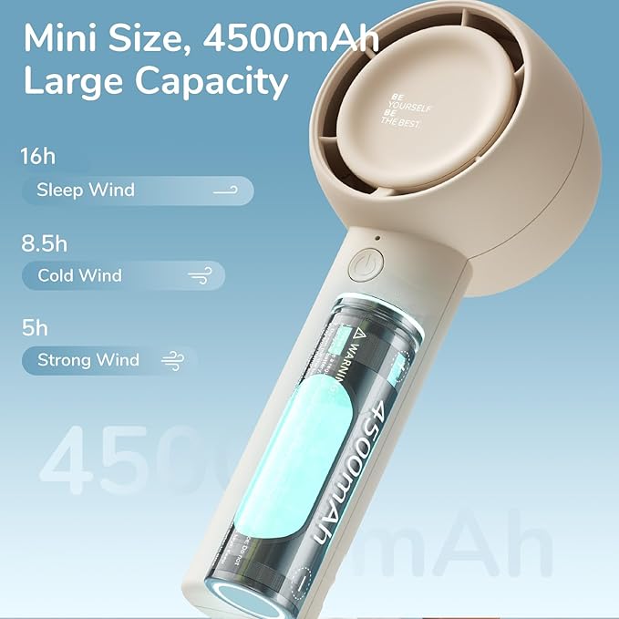 JISULIFE Mini Portable Fan-Bladeless Safe Design, Powerful Turbo Handheld Fan - Image 3