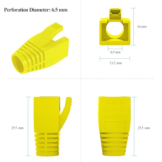 100Pack RJ45 Boot Cover, Cat5 Cat6 Cat6A Ethernet Network Cable Strain Relief - Image 2