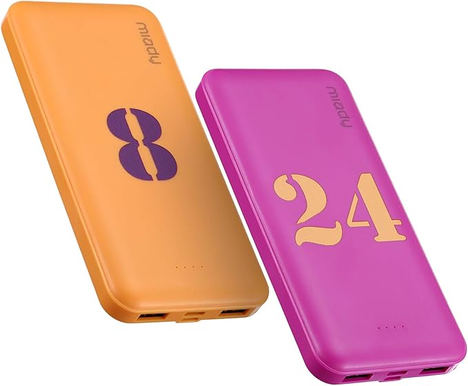 Miady 2-Pack 10000mAh Dual USB Portable Charger, Type-C Fast Charging Power Bank by Miady