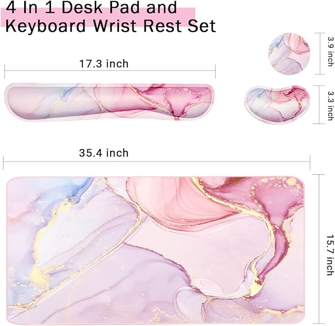 Large Mouse Pad and Keyboard Wrist Rest, Desk Pad - Image 4