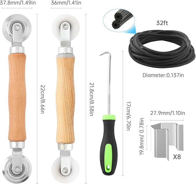 Window Screen Repair Kit, Steel/Nylon Roller Tool - Image 2