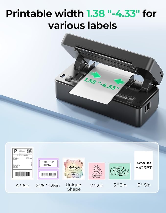 SVANTTO Y42BT Bluetooth Thermal Label Printer, 4x6 Shipping Label Printer - Image 4