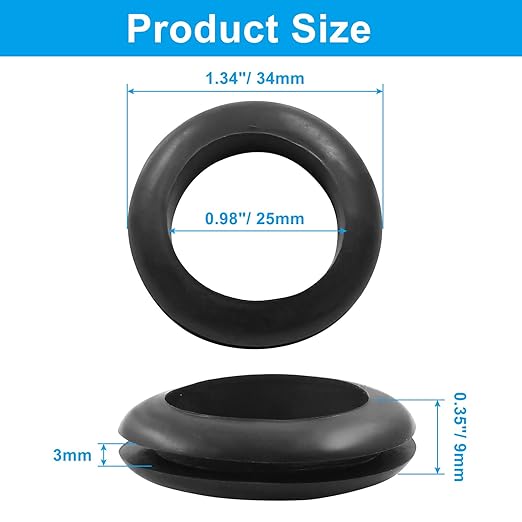24 Pcs Rubber Grommets, 0.98" Inside Diameter 1" Drill Hole Rubber Wire - Image 2