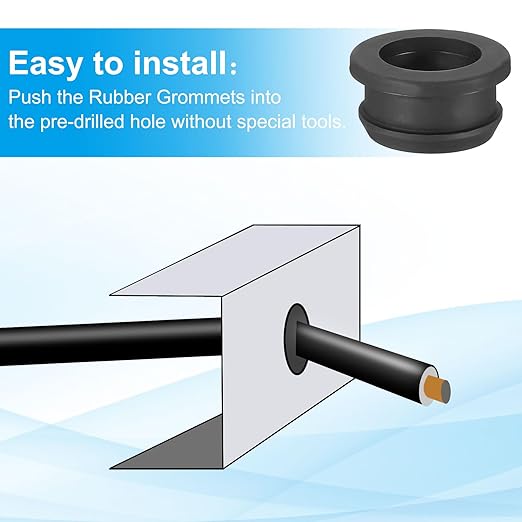 PATIKIL 22mm / 7/8 Inch Drill Hole, 11/16 Inch ID Rubber Grommets - Image 4