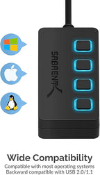 SABRENT 4 Port USB 2.0 Data Hub - Image 5