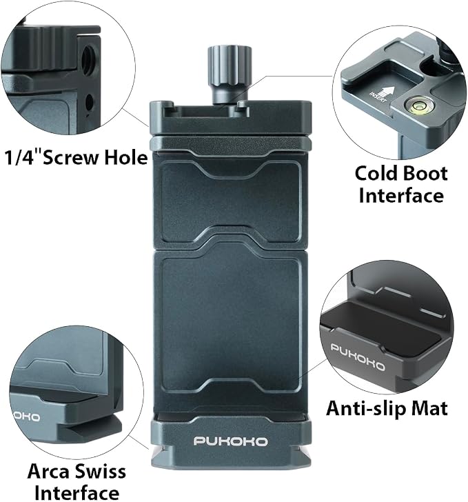 Metal Phone Tripod Mount Adapter Adjustable Phone Mount - Image 2
