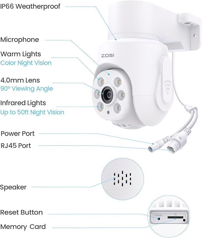 ZOSI 3K 5MP Plug-in Wired WiFi Security Camera, Wi-Fi 6 New Technology - Image 8